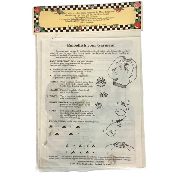 Vintage Daisy Kingdom 1990 Mary Engelbreit Iron-On Transfer Santas Sleigh 65451 - Picture 2 of 2